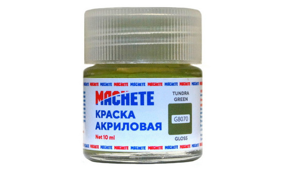 Краска акриловая 10 мл. Тундровый зелёный, глянцевый
